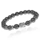 Браслет-амулет Будда с синт. камнем Гематит 8мм BSHE-01-28S