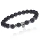 Браслет-амулет Череп с синт. камнем Синий авантюрин 8 мм BSHE-02-02S
