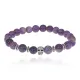Браслет-амулет Череп с нат. камнем Аметист 8мм BSHE-02-03S