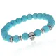 Браслет-амулет Череп с синт.камнем Бирюза 8мм BSHE-02-05S