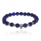 Браслет-амулет Череп с нат.камнем Лазурит 8мм BSHE-02-10S