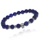 Браслет-амулет Череп с нат.камнем Лазурит 8мм BSHE-02-10S