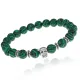 Браслет-амулет Череп с синт. камнем Малахит 8 мм BSHE-02-12S