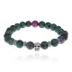 Браслет-амулет Череп с синт. камнем Цоизит 8мм BSHE-02-22S