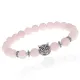 Браслет-амулет Сова с нат. камнем Розовый кварц 8мм BSHE-03-15S
