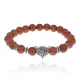 Браслет-амулет Лиса с синт. камнем Коричневый авантюрин 8 мм BSHE-04-01S