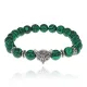 Браслет-амулет Лиса с синт. камнем Малахит 8мм BSHE-04-12S