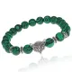 Браслет-амулет Лиса с синт. камнем Малахит 8мм BSHE-04-12S