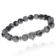 Браслет-амулет Лиса с нат. камнем Снежный обсидиан 8мм BSHE-04-14S