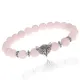 Браслет-амулет Лиса с нат. камнем Розовый кварц 8мм BSHE-04-15S