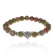Браслет-амулет Лиса с нат. камнем Унакит 8мм BSHE-04-20S
