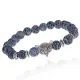 Браслет-амулет Лиса с нат. камнем синий Африканский агат 8мм BSHE-04-27S