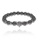 Браслет-амулет Лиса с синт. камнем Гематит (не магнит.) 8мм BSHE-04-28S