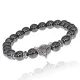 Браслет-амулет Лиса с синт. камнем Гематит (не магнит.) 8мм BSHE-04-28S