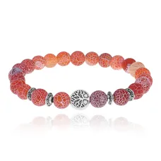 Браслет Дерево жизни с нат.камнем Африканский агат 8мм BSHE-05-04S