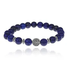 Браслет Дерево жизни с нат.камнем Лазурит 8мм BSHE-05-10S