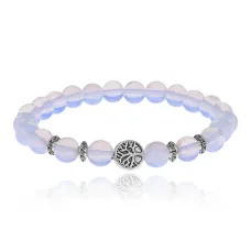 Браслет Дерево жизни с синт.камнем Лунный камень 8мм BSHE-05-11S