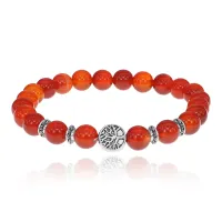 Браслет Дерево жизни с нат.камнем Сердолик 8мм BSHE-05-17S