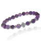 Браслет Клевер с нат.камнем Аметист 8мм BSHE-06-03S