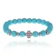 Браслет Клевер с синт. камнем Бирюза 8 мм BSHE-06-05S