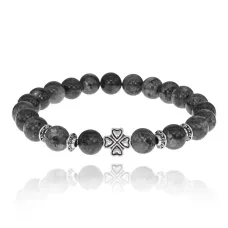 Браслет Клевер с нат.камнем Лабрадор 8мм BSHE-06-08S