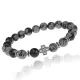 Браслет Клевер с нат.камнем Снежный обсидиан 8мм BSHE-06-14S