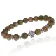 Браслет Клевер с нат.камнем Унакит 8мм BSHE-06-20S