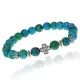 Браслет Клевер с синт. камнем Хризоколла 8 мм BSHE-06-21S