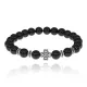 Браслет Клевер с нат. камнем Черный агат 8мм BSHE-06-23S