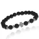 Браслет Клевер с синт. камнем Шунгит 8мм BSHE-06-24S