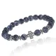 Браслет Клевер с нат.камнем синий Африканский агат 8мм BSHE-06-27S