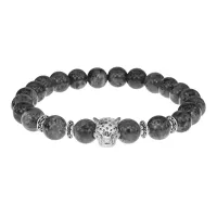 Браслет-амулет Леопард с нат. камнем Лабрадор 8мм BSHE-07-08S