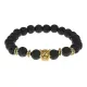 Браслет-амулет Леопард с нат.камнем Лава 8мм BSHE-07-09G
