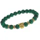 Браслет-амулет Леопард с синт. камнем Малахит 8мм BSHE-07-12G