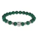 Браслет-амулет Леопард с синт. камнем Малахит 8 мм BSHE-07-12S
