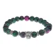 Браслет-амулет Леопард с синт. камнем Цоизит 8мм BSHE-07-22S