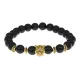 Браслет-амулет Леопард с синт. камнем Шунгит 8мм BSHE-07-24G