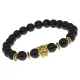 Браслет-амулет Леопард с синт. камнем Шунгит 8мм BSHE-07-24G