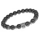 Браслет-амулет Леопард с синт. камнем Гематит (не магнит.) 8мм BSHE-07-28S
