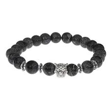 Браслет-амулет Леопард с нат.камнем Змеевик 8мм BSHE-07-29S