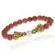 Браслет-амулет Драконы с синт. камнем Коричневый авантюрин 8мм BSHE-08-01G