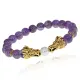 Браслет-амулет Драконы с нат. камнем Аметист 8мм BSHE-08-03G