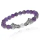 Браслет-амулет Драконы с нат. камнем Аметист 8мм BSHE-08-03S