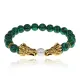 Браслет-амулет Драконы с синт. камнем Малахит 8мм BSHE-08-12G