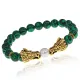 Браслет-амулет Драконы с синт. камнем Малахит 8мм BSHE-08-12G