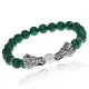 Браслет-амулет Драконы с синт. камнем Малахит 8мм BSHE-08-12S