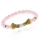 Браслет-амулет Драконы с нат. камнем Розовый кварц 8мм BSHE-08-15G