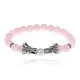 Браслет-амулет Драконы с нат. камнем Розовый кварц 8мм BSHE-08-15S
