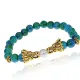 Браслет-амулет Драконы с синт. камнем Хризоколла 8мм BSHE-08-21G