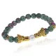 Браслет-амулет Драконы с синт. камнем Цоизит 8мм BSHE-08-22G